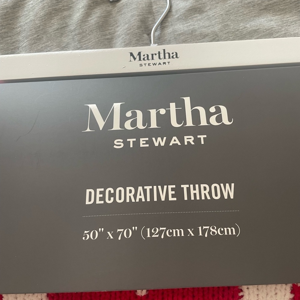 Martha Stewart Red and Pink Decorative Throw - Picture 2 of 5